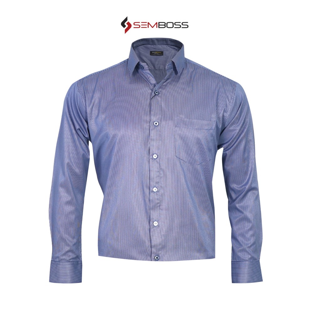 SEMBOSS Essential Kemeja Lengan Panjang Polos Formal Kantor Bahan Katun 01
