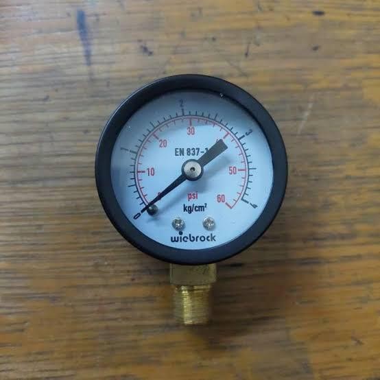 Pressure gauge wiebrock  2,5"  4 kg(60 psi) drat 1/4" besi