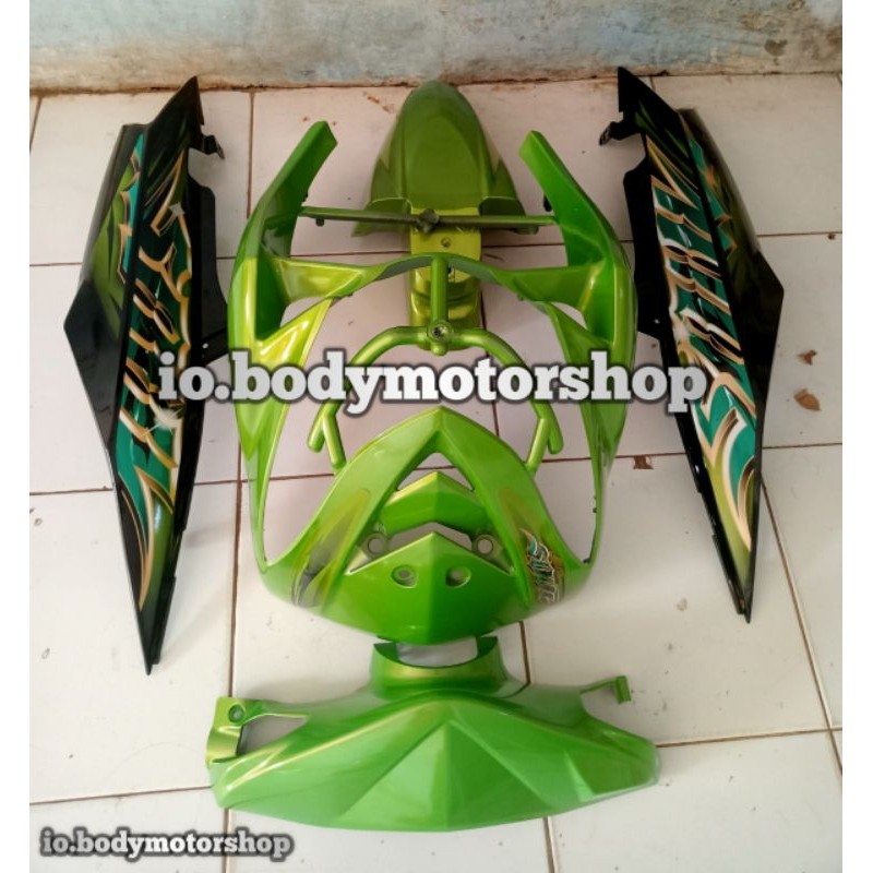 cover body Mio soul karbu full halus warna hijau hitam TERLARIS