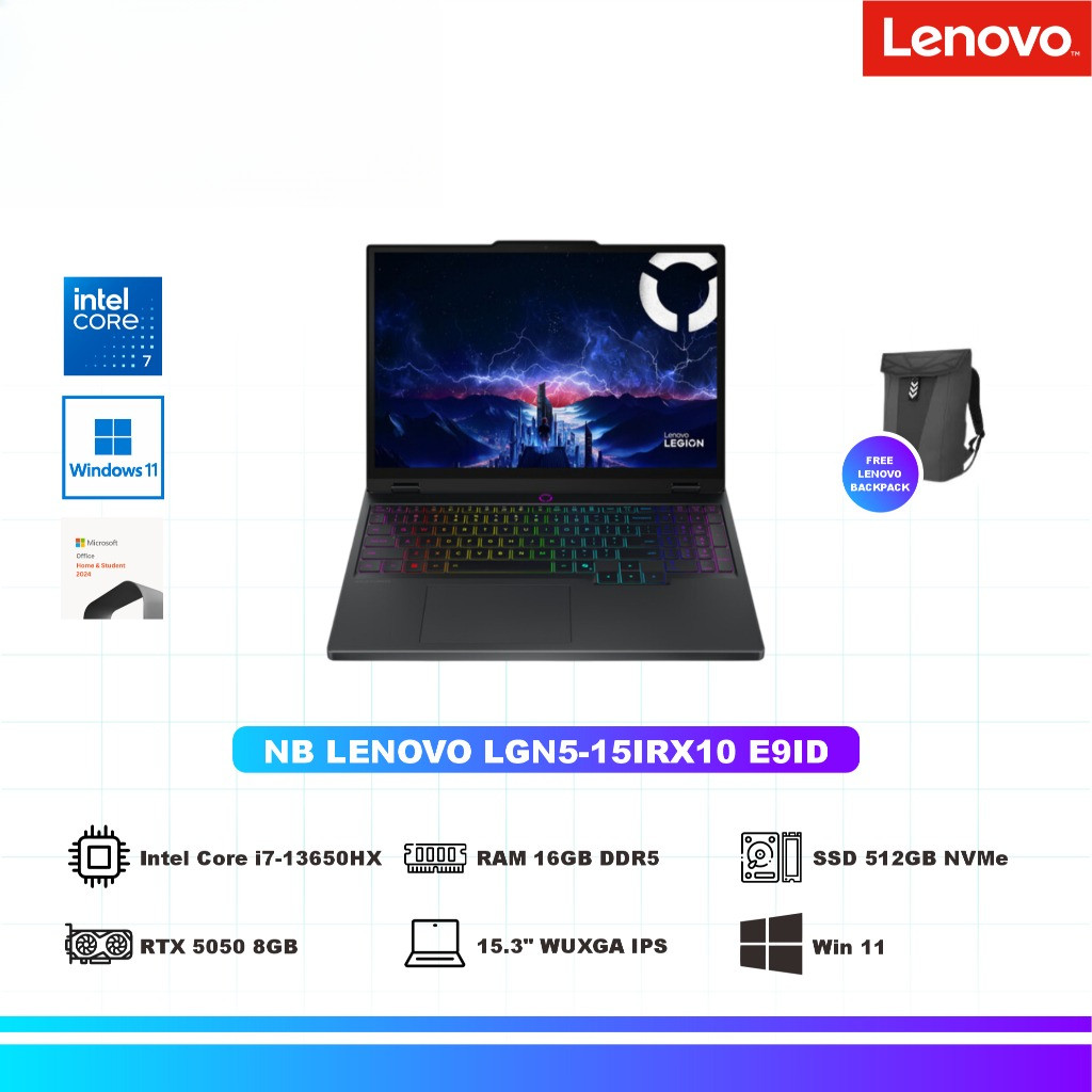 Lenovo Legion 5 15IRX10-E9ID - Core i7-13650HX Ram 16GB