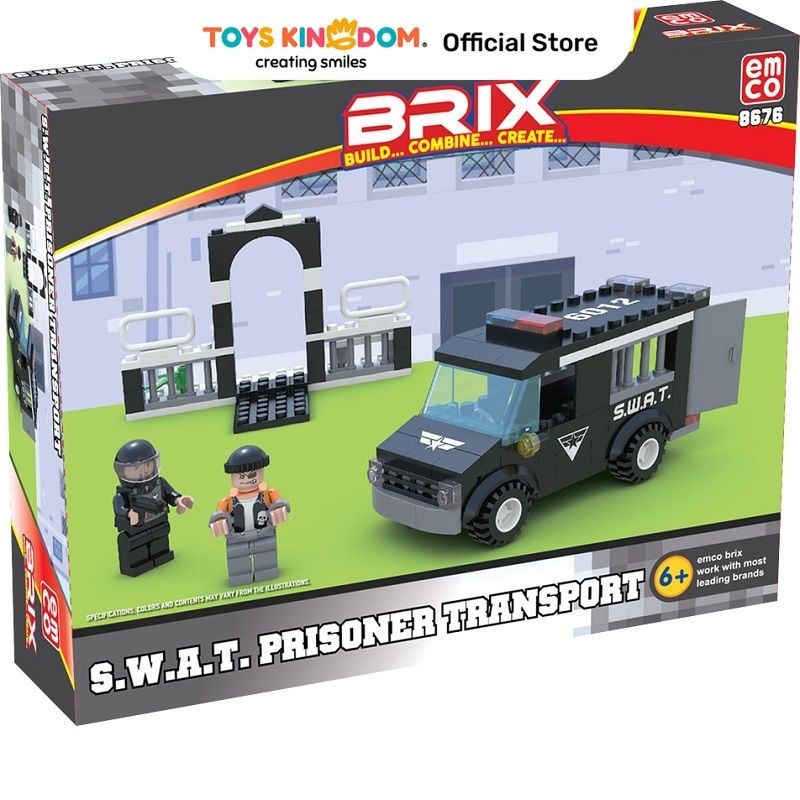 Toys Kingdom Emco Brix Swat 6 In 1 Random Kids Toy Toys Block Bricks Set Mainan Menyusun Balok Perma
