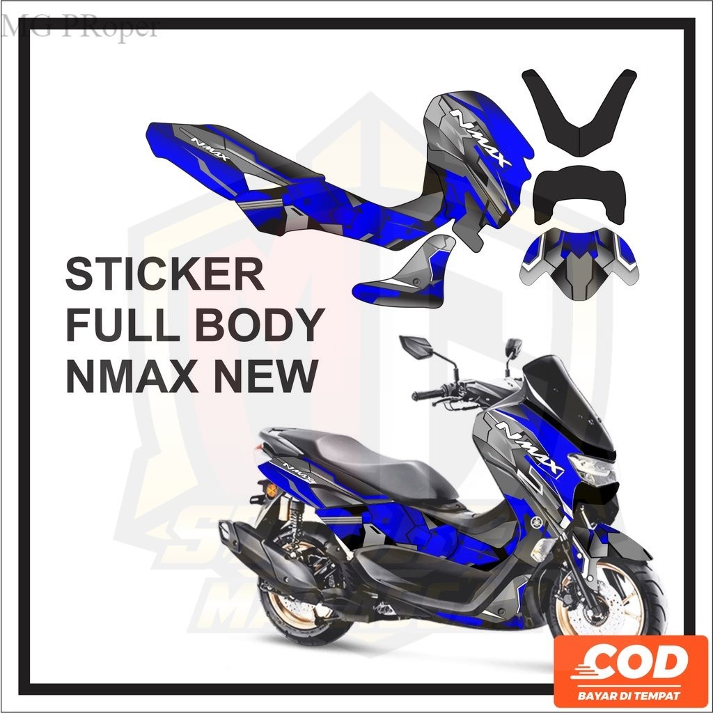 Stiker Striping Decal YAMAHA NMAX NEW 2022 2021 Full Body Fullbody Full Body Baru Motif Garis Biru H