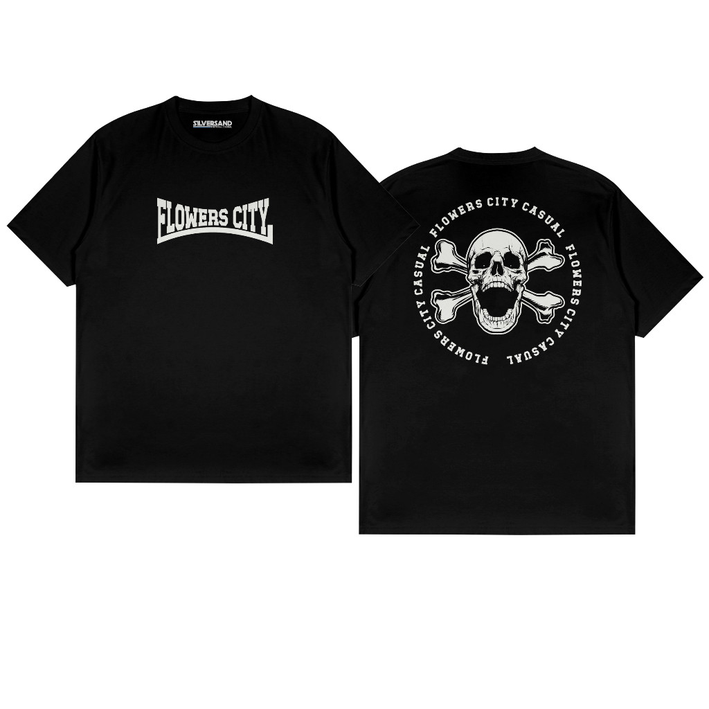 Kaos Distro Pria Dewasa Flowers City Casual Combed Premium