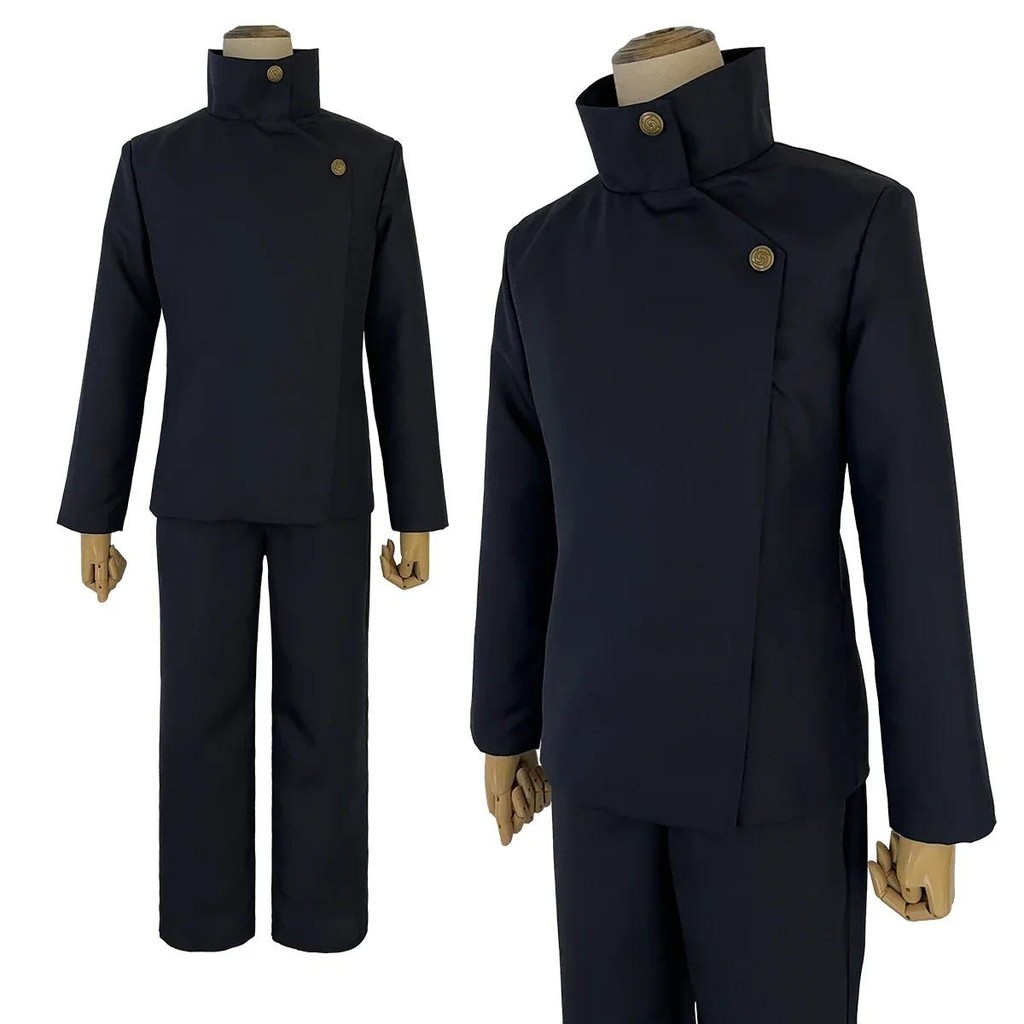 New Jujutsu JJK Manga Anime Fushiguro Megumi Cosplay Costume Wig Dark Blue Jacket Pants Uniform Rose