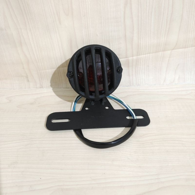 Stop Lamp Custom Grill Sedang Set Pangkon Hitam W175 XSR 155 Japstyle