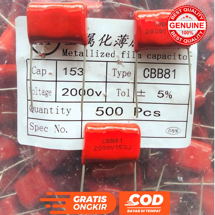 KAPASITOR MILLAR 153 UF 2000 V 153 MIKRO 2000 VOLT MILAR 153UF 2000V