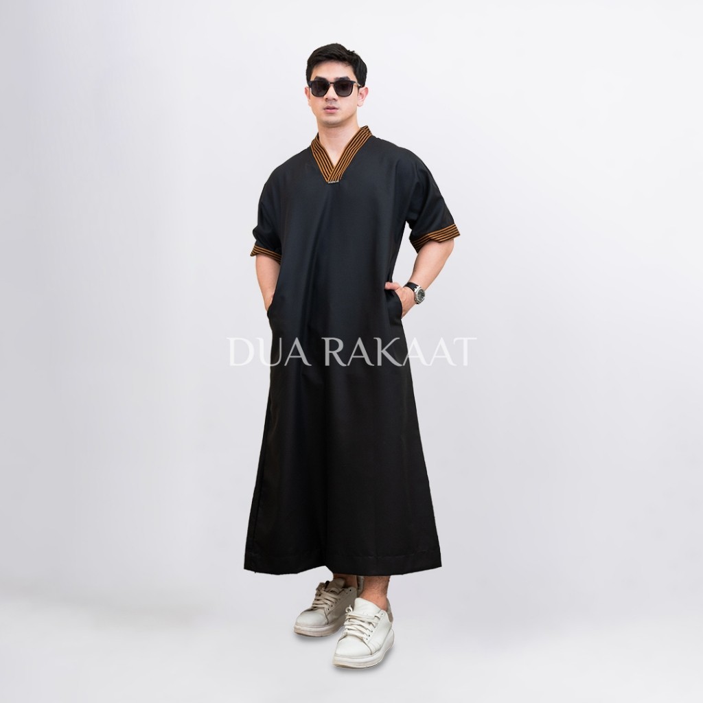 DUA RAKAAT Original Alfath Thobes Gamis Jubah Maroko Abaya Pria Muslim Lebaran Bahan Katun