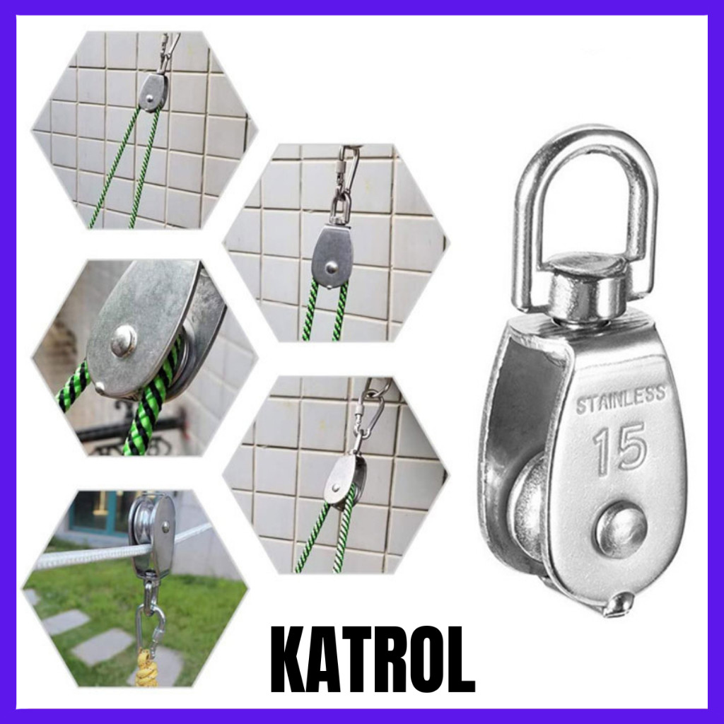 KATROL MINI SERBAGUNA Katrol Kerekan Mini Serbaguna Material Stainless Steel Kuat KATROL