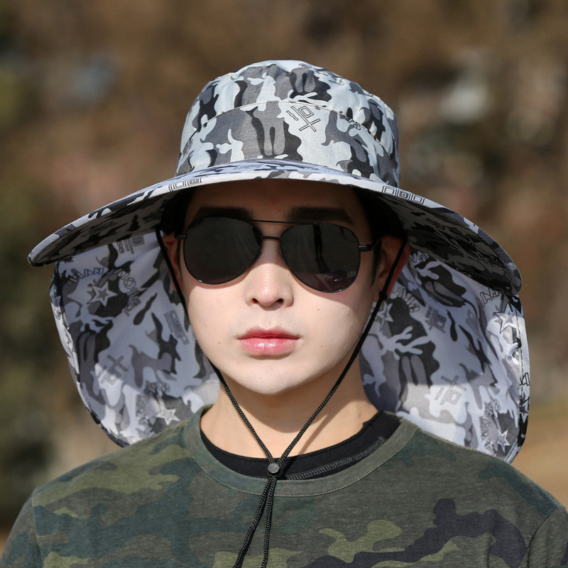 Topi Visor Cadar pria Anti UV Lebar/ Topi Kebun / Topi Masker penutup wajah Army / topi berkebun / t