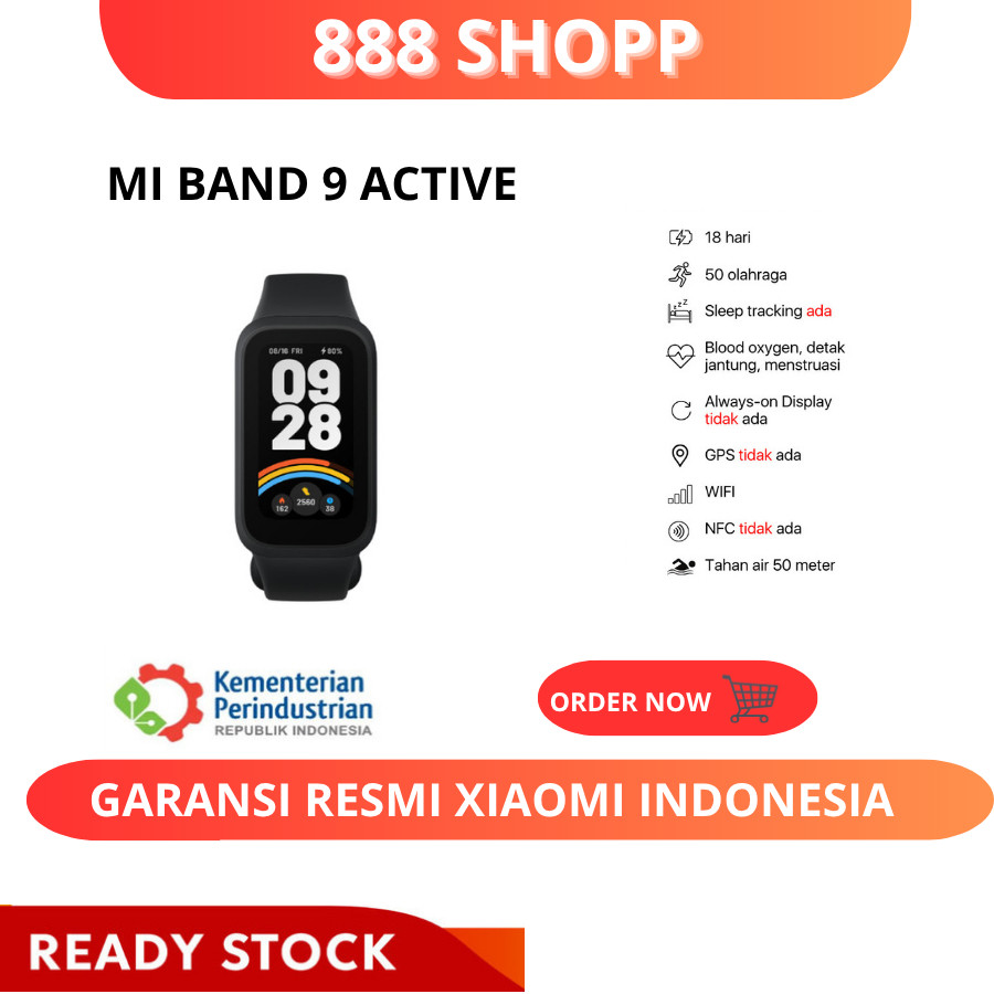 Xiaomi Mi band 9 active | Mi band 9 acitive garansi resmi | Xiaomi Mi band 9 active