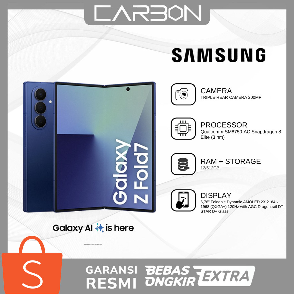 Samsung Galaxy Z Fold7 16GB/1TB - Blue Shadow | Hp Lipat AI | Kamera 200MP