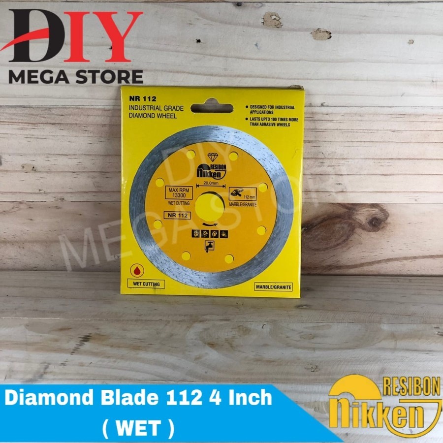 Diamond blade 112 4 inch wet cutting granite mata potong keramik 4" basah nikken resibon 112 NR-8414
