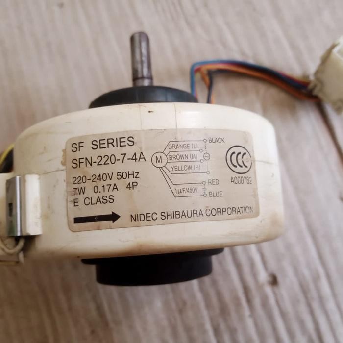 TKH27 Motor Fan Indoor AC Split SFN-220-7-4A 220-240V 50Hz 7W 0.17A 4P E CLASS Bekas Cabutan Origina