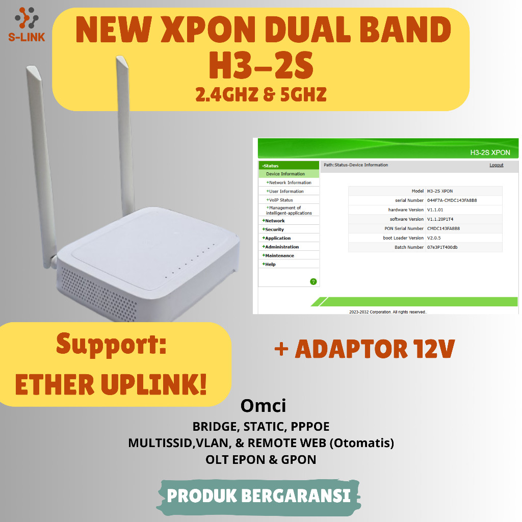 XPON DUAL BAND EPON-GPON H3-2S OMCI