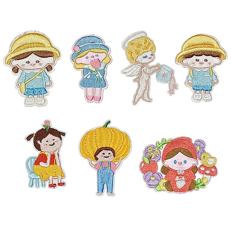 Bordir Patch Anak Bordir Patch Kerudung Merah Patch Bordir Anak Kecil Iron Patch Bordir