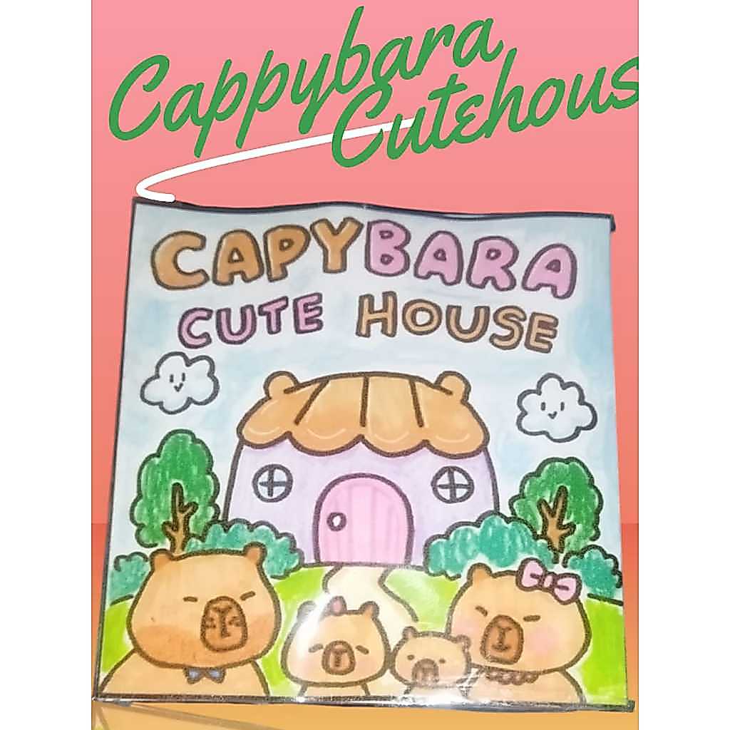 [laminasi] Squishy Book Paper Doll Capybara CUTE HOUSE  lucu buku bermain mainan anak DIY