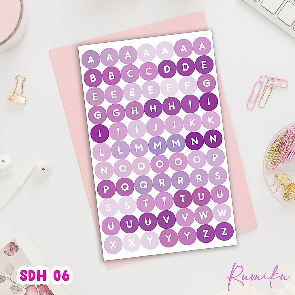 Sticker Deco Huruf / Sticker Jurnal Huruf / Aesthetic / Letter Sticker Tumblr DIY Scrapbook