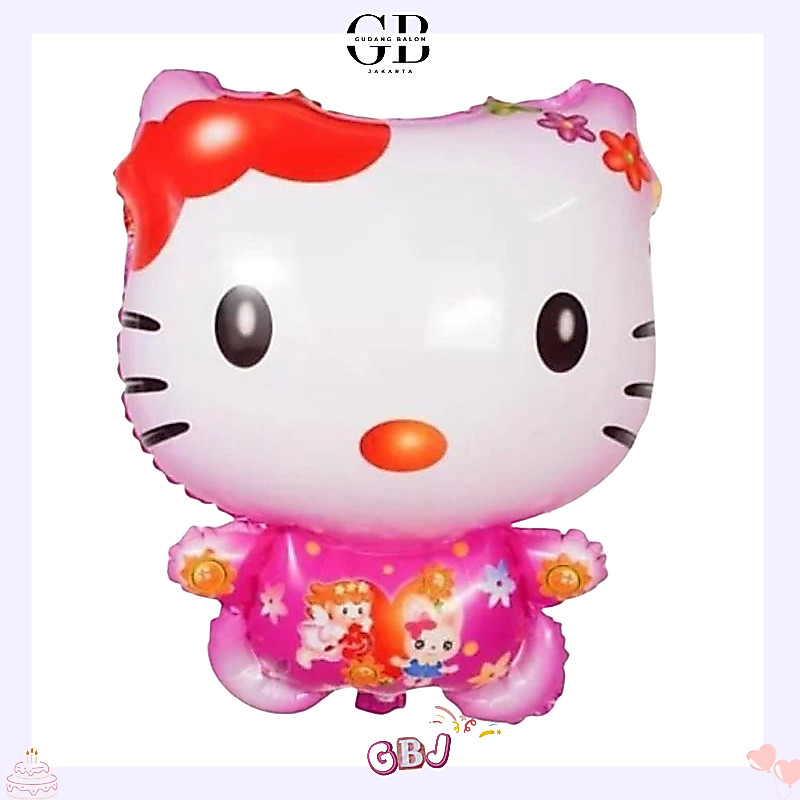 GBJ - Balon Gas Hello Kitty / Balon Plastik Karakter Hello Kitty