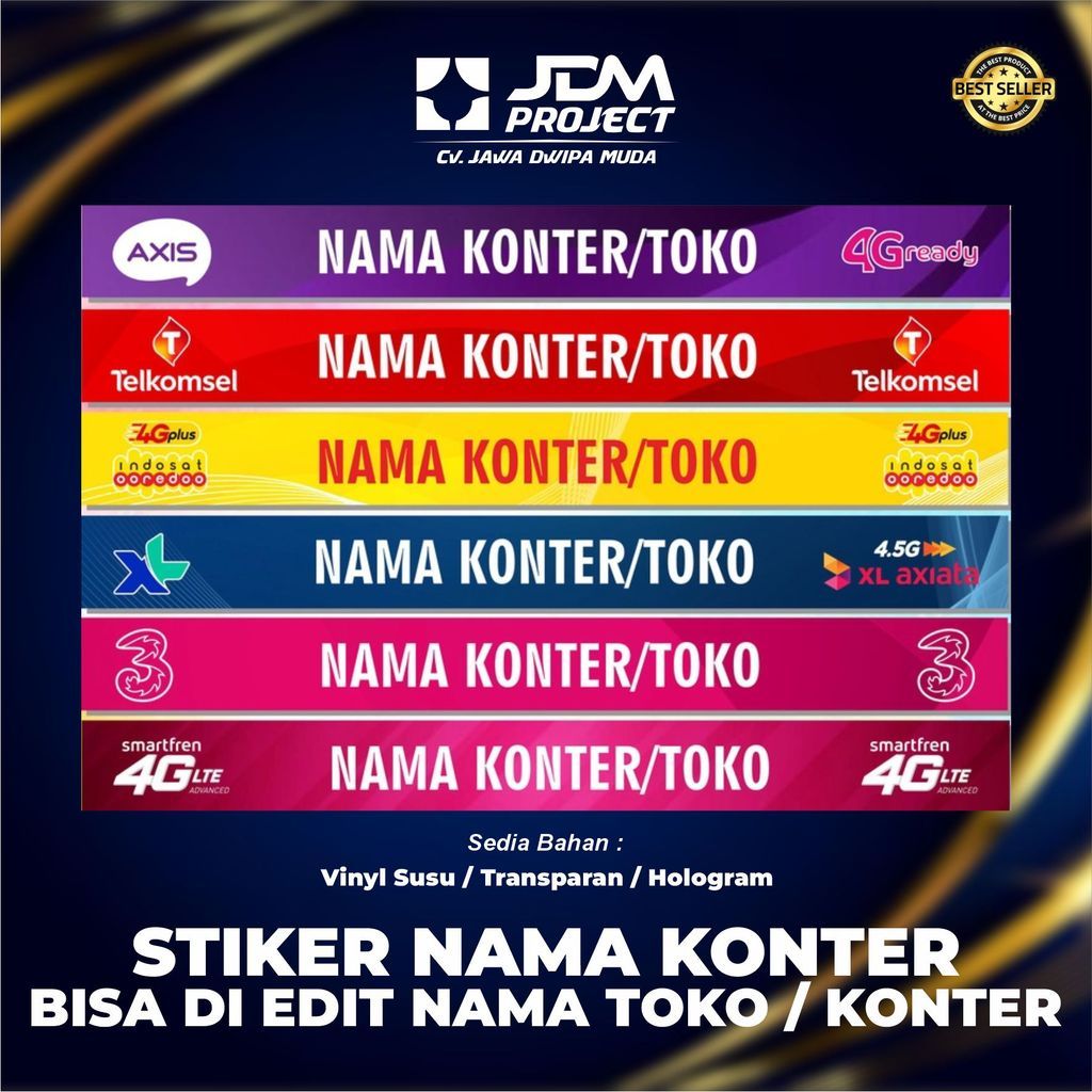 JDM Project - Sticker Stiker Etalase Konter / Counter / Toko Tanpa Minimal Order + Laminasi