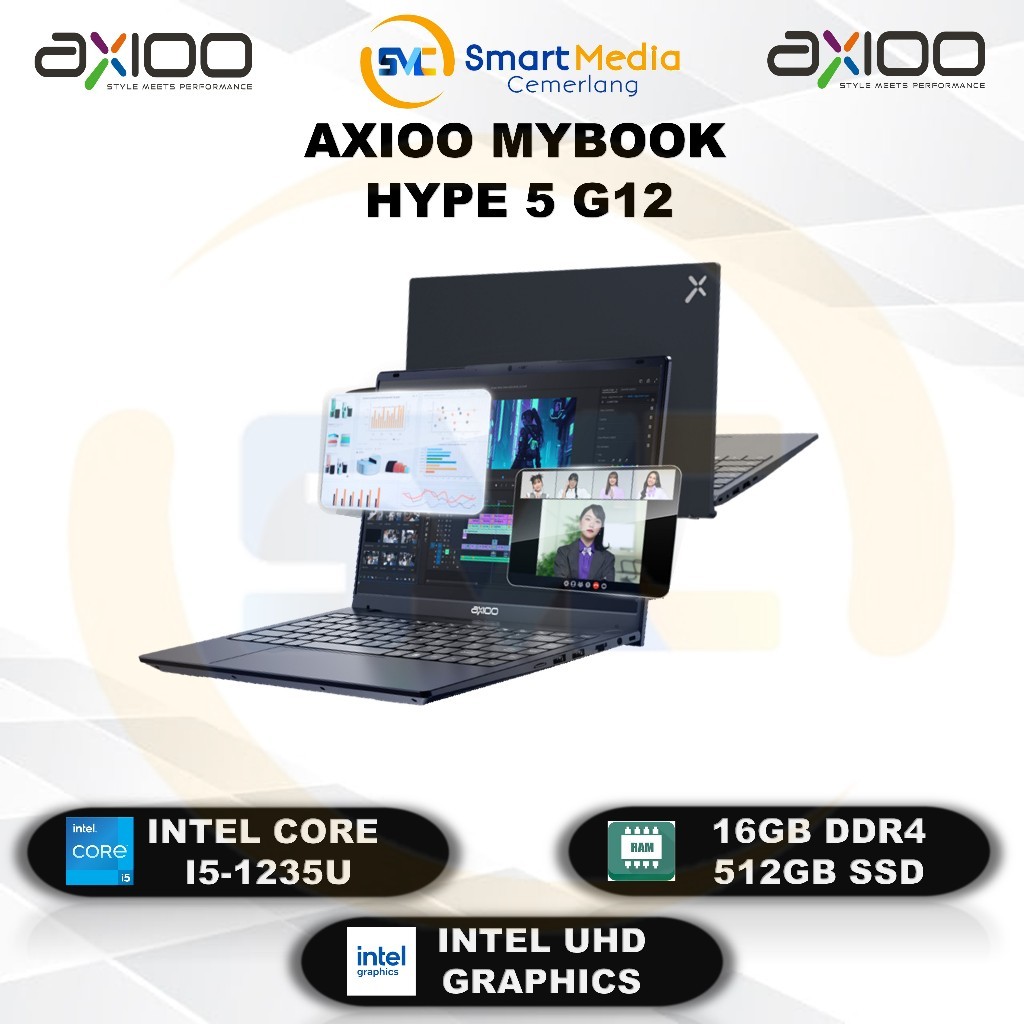 AXIOO MYBOOK HYPE 5 G12 INTEL I5-1235U 16GB 512GB INTEL UHD 14" FHD DOS