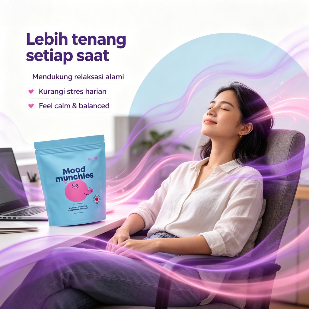 Mood Munchies Gummies Suplemen Mood Anak & Dewasa Saffron GABA Calming Vegan Sugar Free Non-GMO