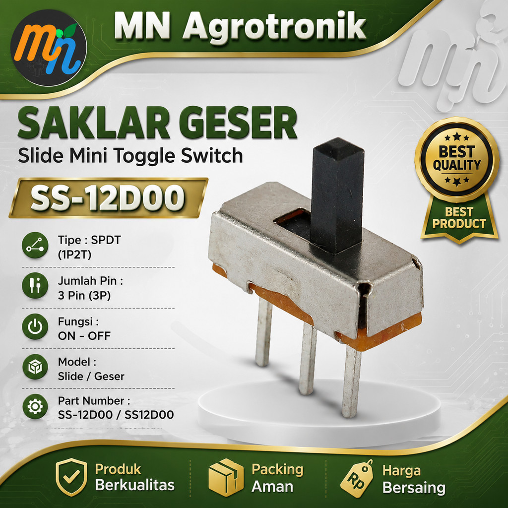 Saklar Geser slide Mini Toggle Switch Slide SS-12D00 SS12D00 SPDT 3P 3pin ON OFF 1P2T