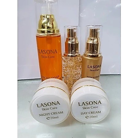 Lasona Paket Skincare (Day Cream, Night Cream, Serum, Toner, Facial Wash)
