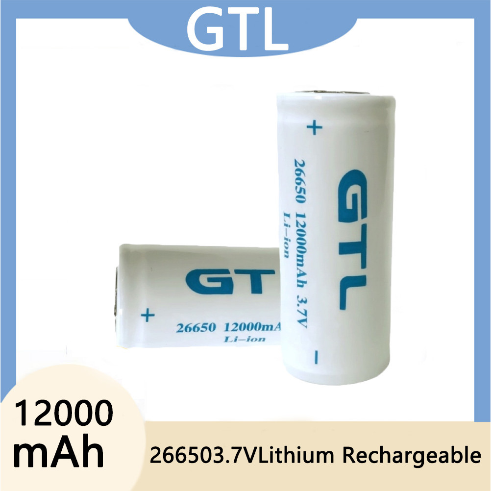 GTL 26650 3.7v 12000mah 26650  Lithium Untuk baterai Senter