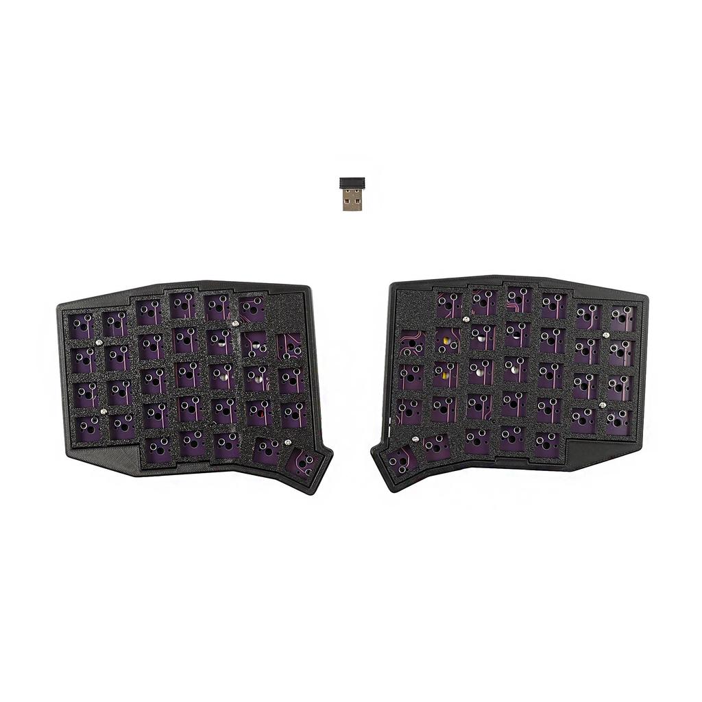 YMDK Sofle 2.4Ghz Wireless Split 64 Ergonomic Hotswappable 60% Layout 3D PLA Vial All Key Programmab