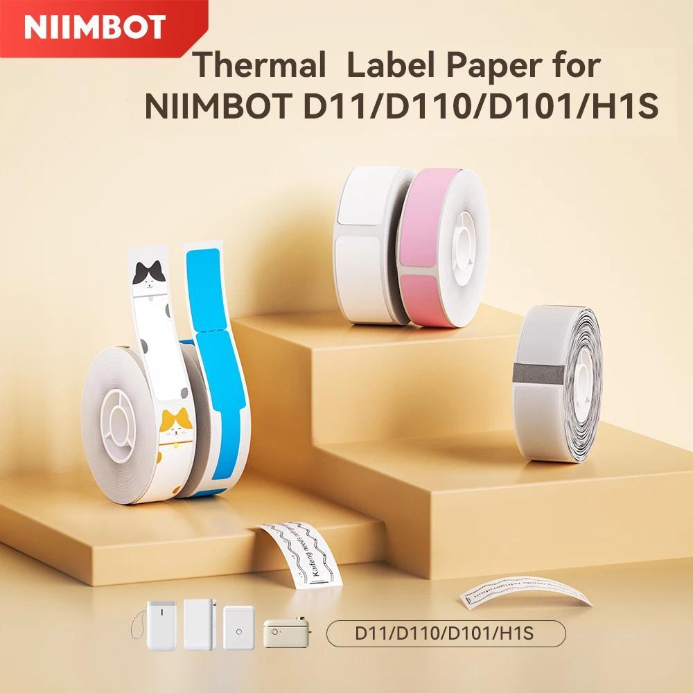 Niimbot D11 D110 D101 H1S Stiker Label Warna Transparan Label Kabel Tag Nama Kertas Thermal untuk Pe