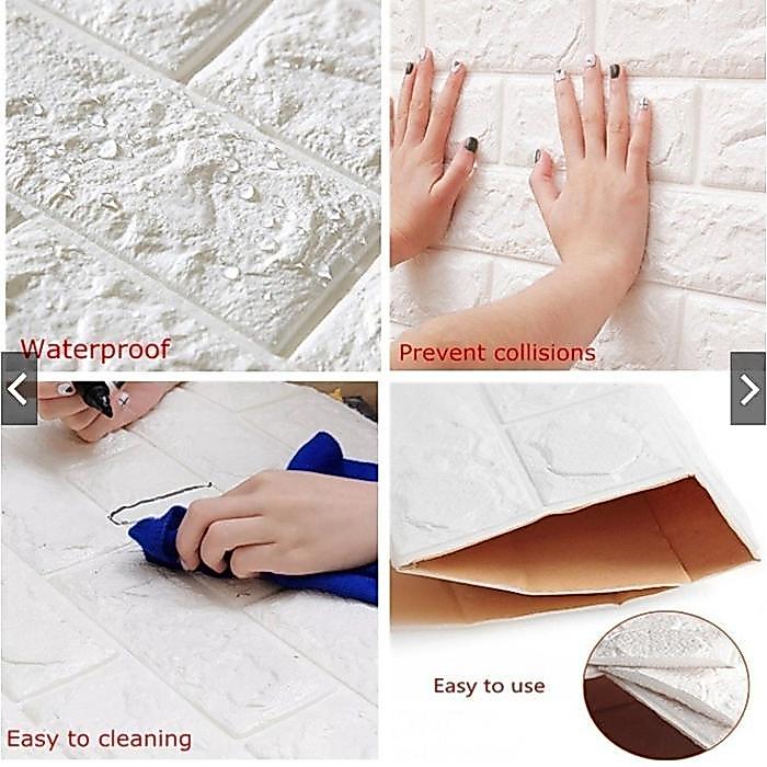 NEW WALLPAPER STICKER DINDING 3D BRICKFOAM MOTIF BATU ALAM WALLFOAM