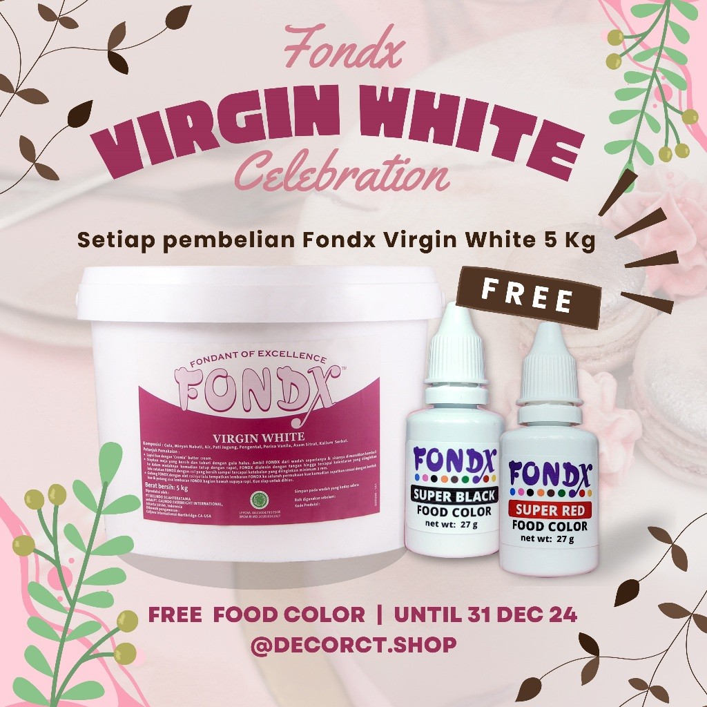 

FondX Rolled Fondant Gula Icing Putih 5Kg - Virgin White