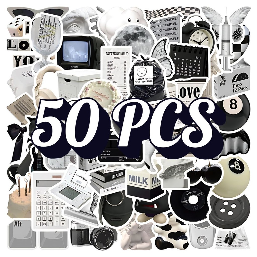 

Sticker Simplicity Lucu Black White – Waterproof Anti Air, Untuk Motor, Helm, Laptop, HP, Botol Minum, Koper, Buku