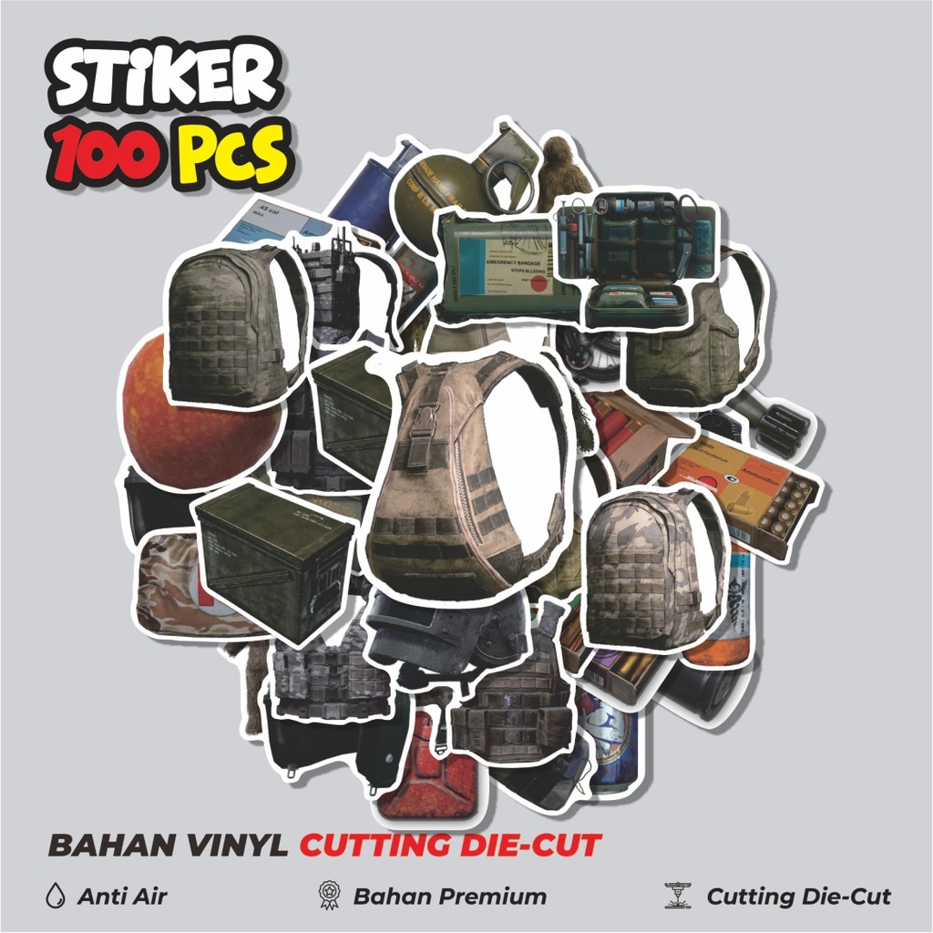 

Terbaru! 50 pcs Stiker Game PUBG EQUIPMENT Dekorasi Lucu Kreatif untuk Notebook, Skateboard, HP