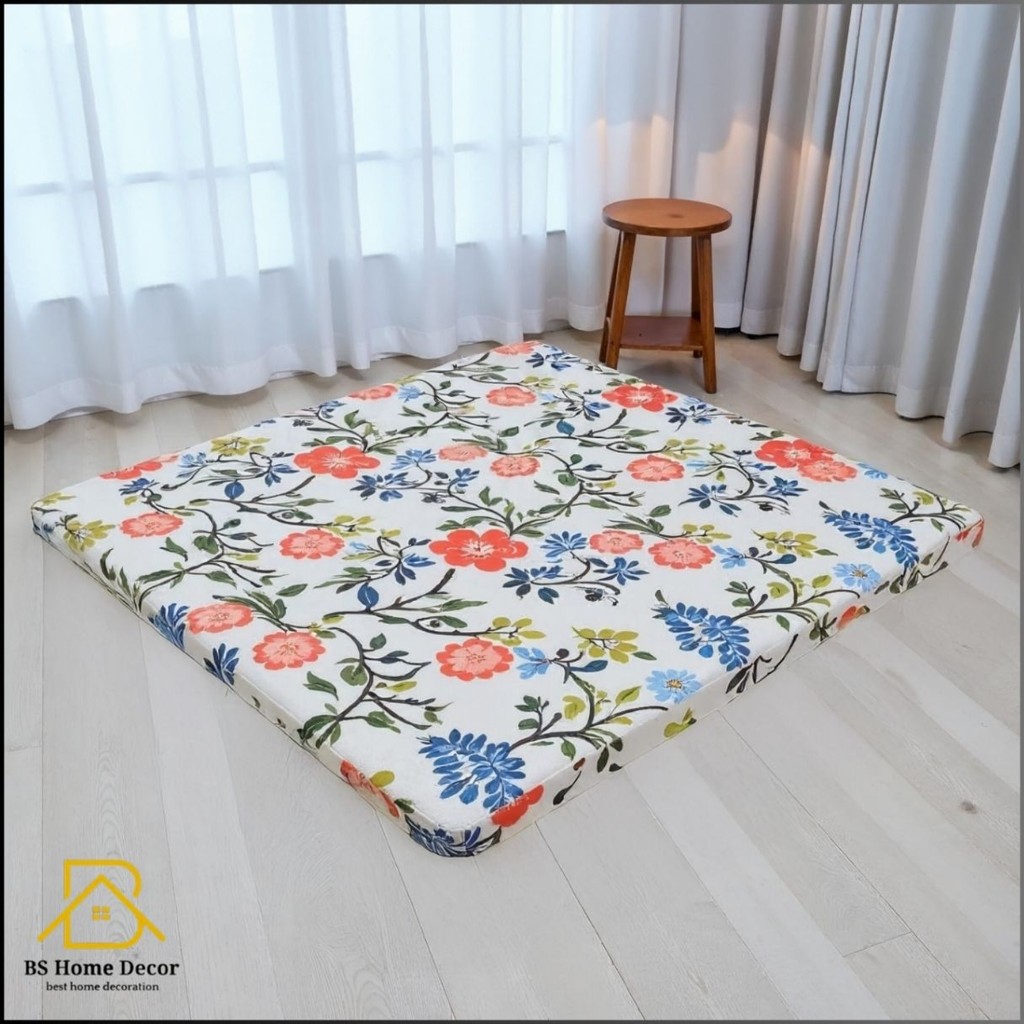 BsHomeDecore - Kasur Lipat Gulung 200x150x2cm Surpet Katun Busa Lantai Motif New Minimalis