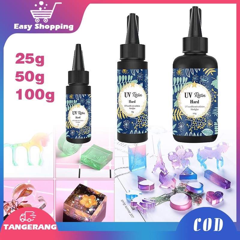 

Resin UV Bening/DIY Resin Clear/UV Resin Hard/Resin Ultraviolet Untuk Craft DIY - 25/50/100g