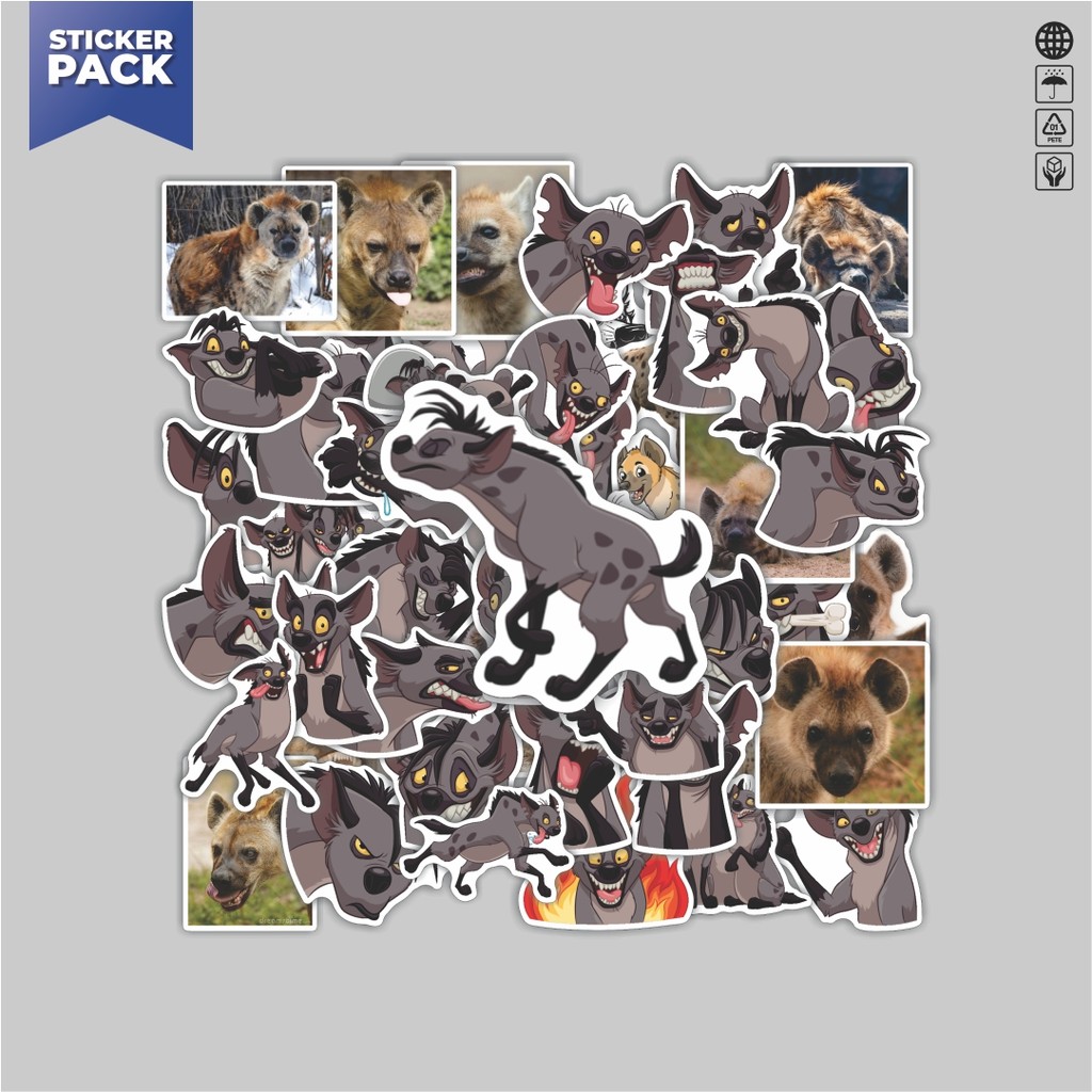 

[100PCS]Stiker Pack Stiker Cute Animal Hyena Aesthetic Vinyl Anti Air Dekorasi Sticker Laptop Buku Journal Koper Helm Casing HP Gitar Helm Skateboard