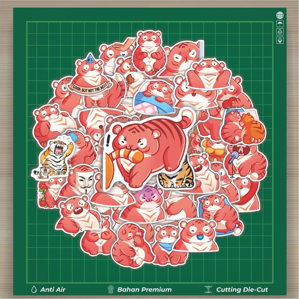 

Stiker Cutting Pack Stiker Cute Animal Harimau Roulette Isi 100Pcs Series Aesthetic Lucu Keren Untuk Koper Bahan Vynil