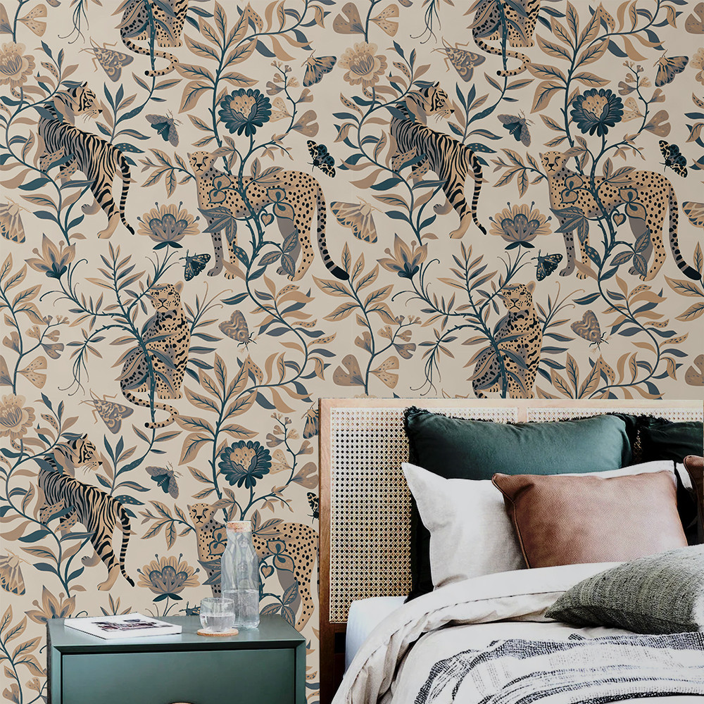 

Papel pintado de pared Custom tapete 3d wandbild tropical dschungel tiere leopard und tiger hintergrund wand papel de parede