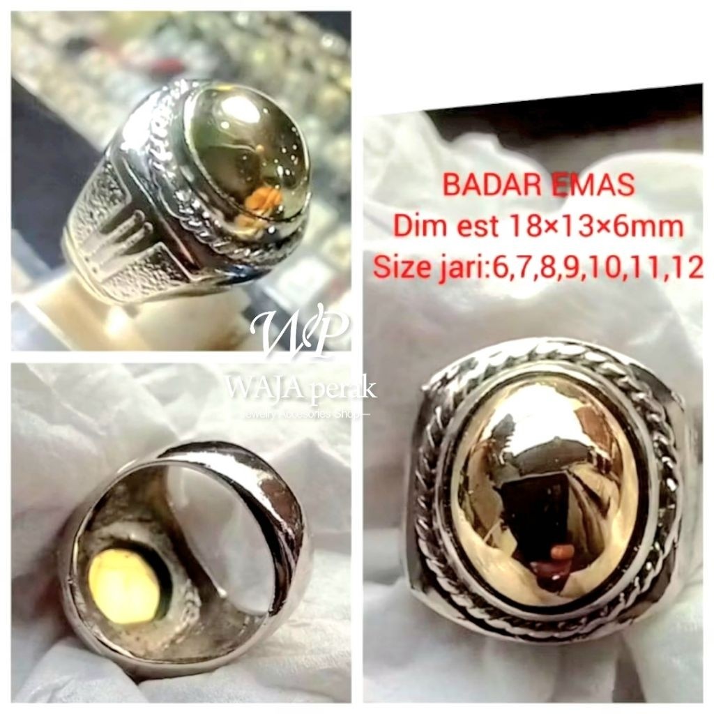 CINCIN BATU BADAR EMAS NEMPEL MAGNET NATURAL ALAM