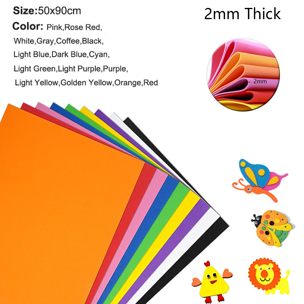 

One sheet 2mm Thick 50cmx90cm DIY Handmade Color Paper Thick Multicolor Sponge EVA Handmade Foam Paper
