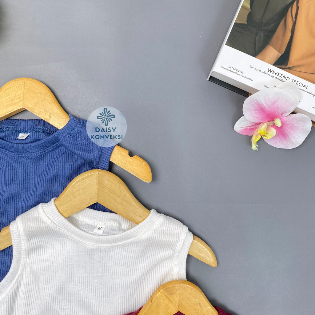 GK LECY KAOS ANAK PEREMPUAN RIB KNIT CROP TOP KIDS 1-5 TAHUN