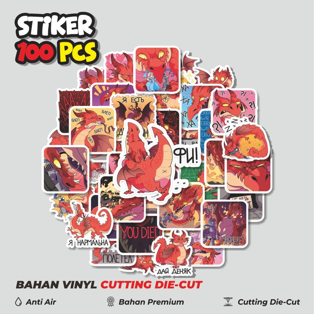 

Terbaru! 50 pcs Stiker Funny Karakter Zlobya The Dragon Dekorasi Lucu Kreatif untuk Notebook, Skateboard, HP