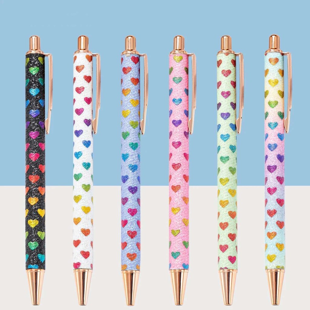 

1 Piece Lytwtw's Ballpoint Pen Cute Lips Heart Wedding Rose Gold Metal Stationery School Office Supply High Quality Pens