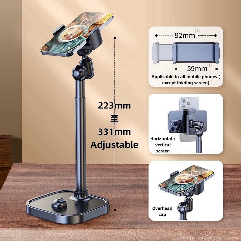 

【COD】Standing hp Aluminium phone Stand Flexible 360 Derajat Rotation standing holder hp Adjustable Live Streaming Stand Tablet