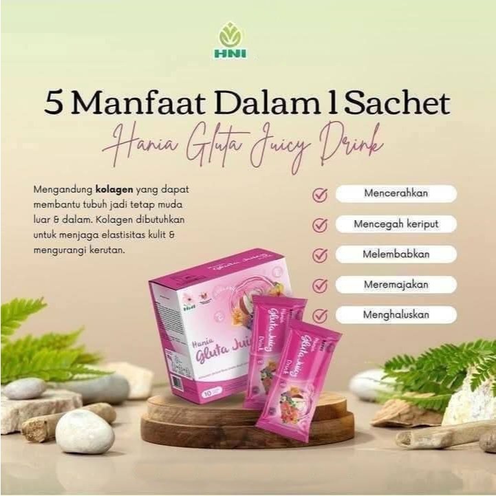 Hania Gluta Juicy Drink HNI Minuman Kolagen untuk Kulit Sehat dan Bercahaya