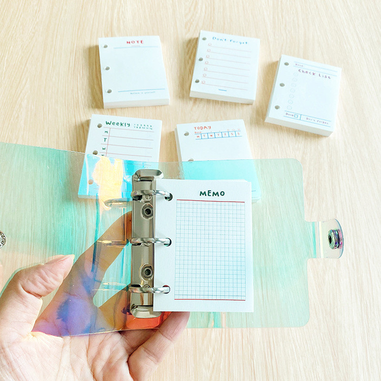 

A8 3Holes Loose Leaf Notebook Refill Spiral Binder Inner Page Weekly Monthly To Do Inside Paper Stationery