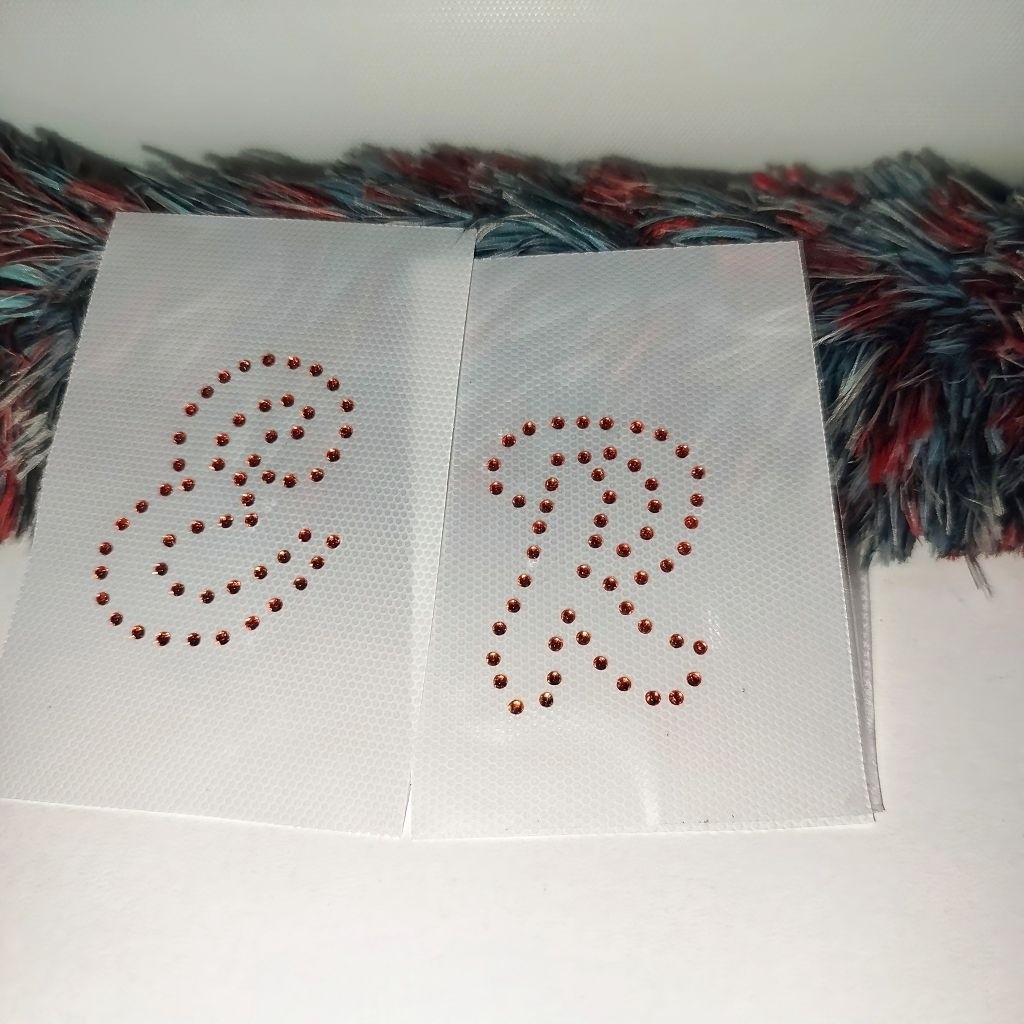 Payet Mote Press/Gosok Motif Huruf Swarovski Rhinstone