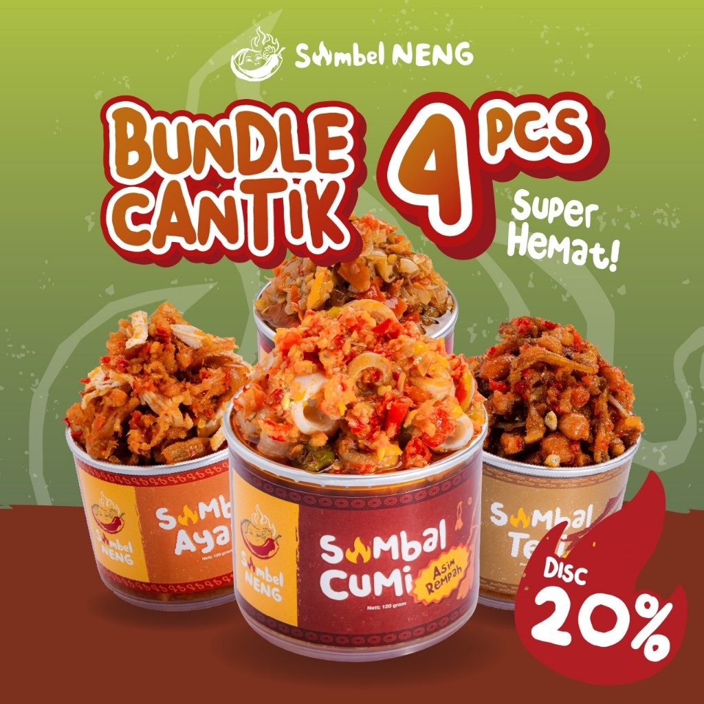 

PROMO DISKON AMBYAR TERBATAS Paket Sambal 4 Varian/Sambel Cumi/Lauk Instan/Sambel Tongkol/Sambel Bawang/Sambel Enak