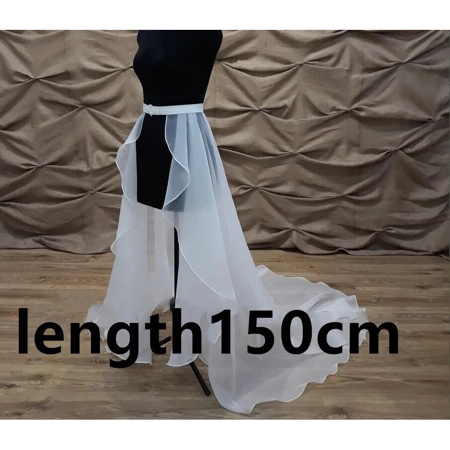Rok Pengantin Organza panjang  1.5m  Kereta Dapat Dilepas Organza Pengantin ZH61
